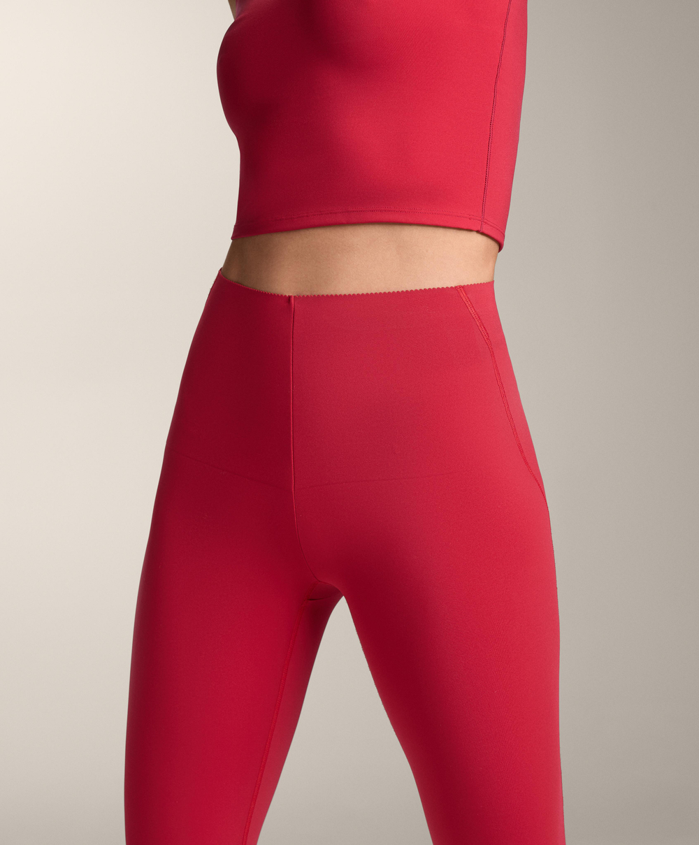 OYSHO Легинсы Compressive длиной до щиколотки с высокой посадкой, красный