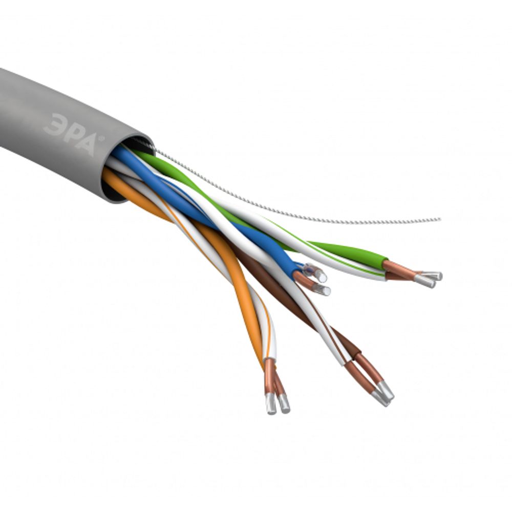 Кабель витая пара ЭРА SIMPLE U/UTP 4x2x24 AWG Cat5e CCA PVC 305м | LAN-кабель витая пара без экрана U/UTP-CCA