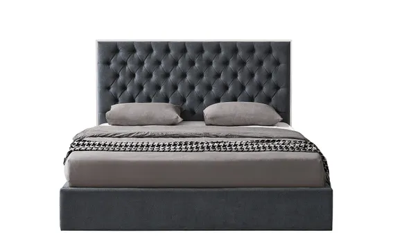 Кровать с подъемным механизмом Dalsa 160х200 см, темно-серая