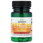 Swanson, фолат, высокоэффективный, 30 растительных капсул (800 мкг в 1 капсуле)