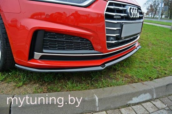 Сплиттер бампера переднего V.2 для AUDI S5 / A5 B9 S-Line (16-...)