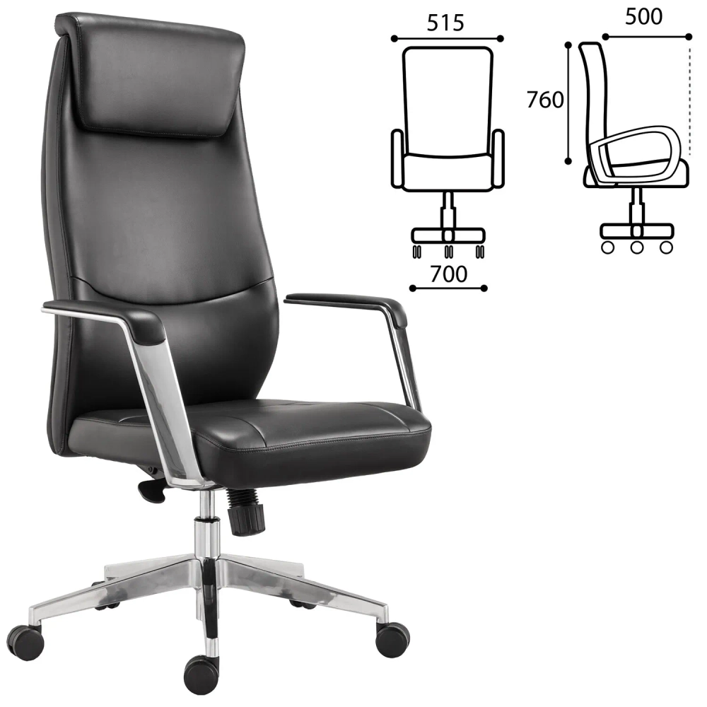 Кресло офисное BRABIX Premium Jazz EX-757 экокожа, черное (532489)
