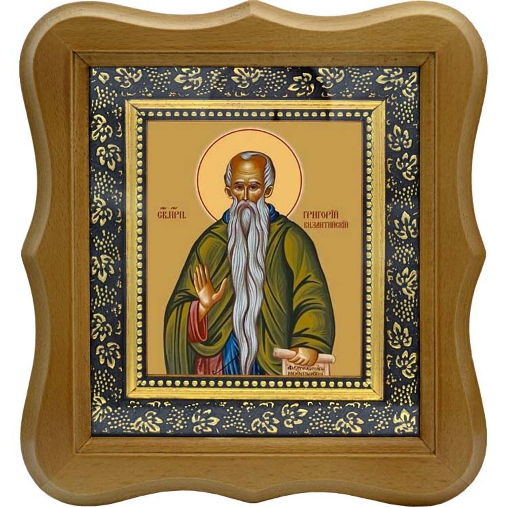Григорий (Дримис) Византийский, Святогорец, Афонский, преподобный. Икона на холсте.