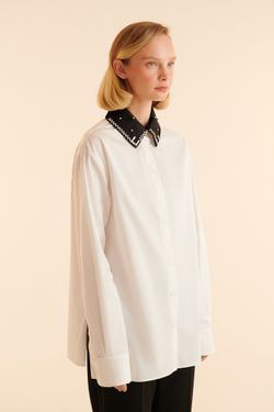 Рубашка с акцентным воротником (Двойная жизнь), белая