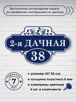 Адресная табличка с ягодами, 60х35 см.