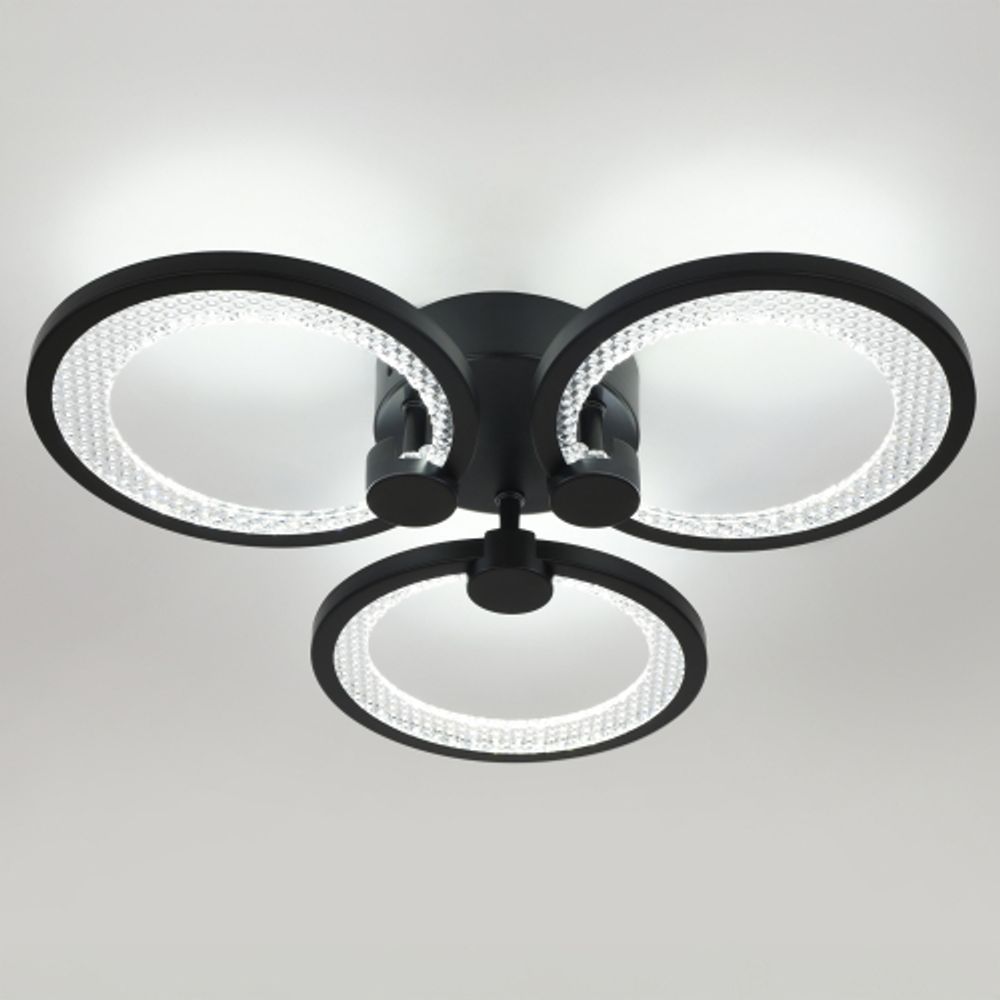 Светильник потолочный светодиодный ЭРА Модерн Odry CLL-1-46W 3K-6,5K RC BK с ДУ черный