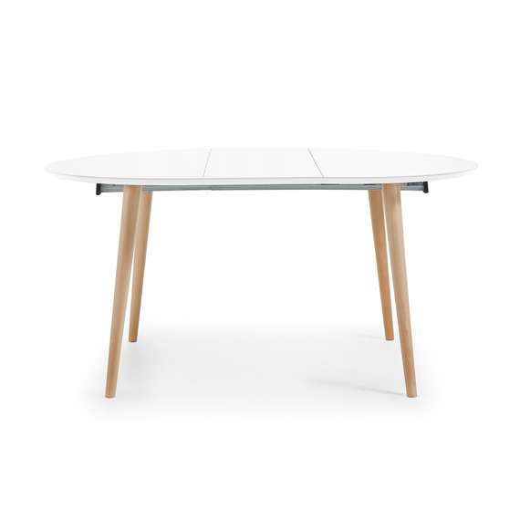 Стол Oakland раздвижной, Ø120-200х120 см, белый