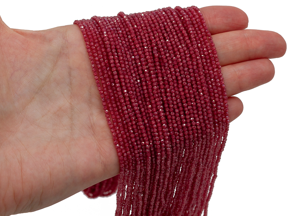 Фианиты 2мм, огранка (нить бусин)