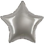 Шар (18''/46 см) Звезда, Лунное Серебро, Матовый, 1 шт.