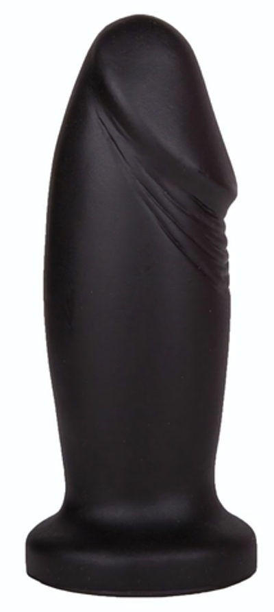 Чёрный анальный плаг фаллической формы - 13,7 см. (Цвет: черный)