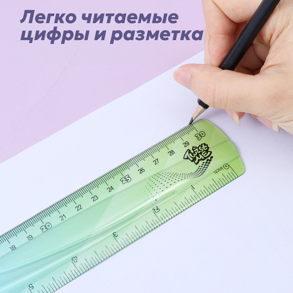 Линейка DELI "Flexible" 30 см, ассорти