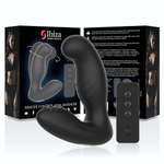 Черный вибромассажер простаты с ротацией и пультом ДУ (Цвет: черный)