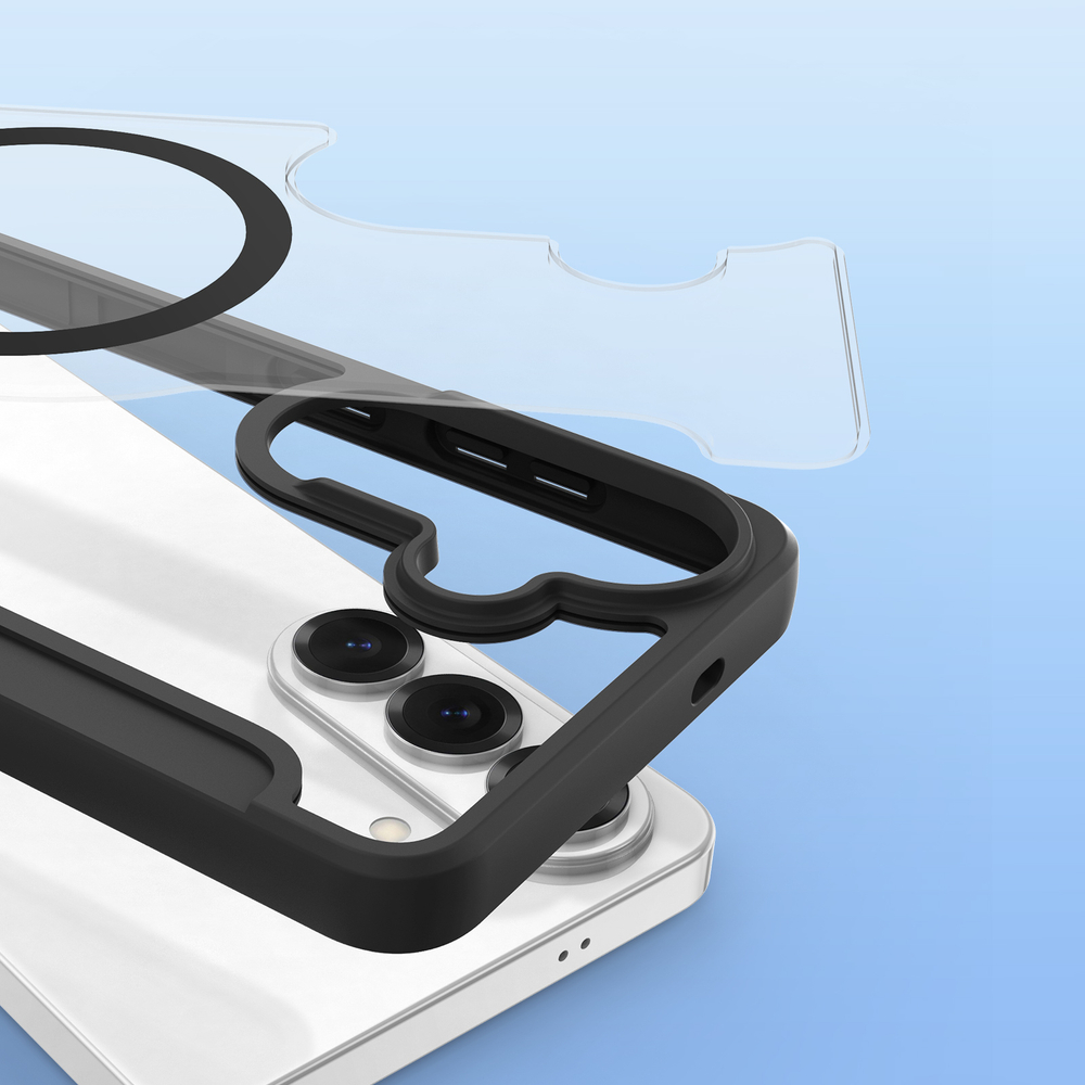 Чехол книжка черного цвета с поддержкой MagSafe для Samsung Galaxy S26, серия Skin X Pro Series от Dux Ducis