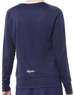 Женская теннисная футболка (dł. Рукава) Australian Ace T-Shirt Long Sleeve With Print In Front - blue cosmo