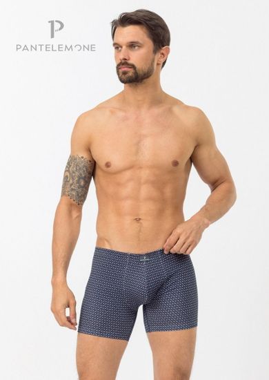 Трусы мужские боксеры удлинённые Pantelemone PMHL-1316, геометрия синяя