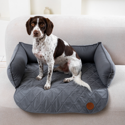 Диванный лежак из микровелюра, серый 90х60 Rachel WOW