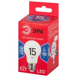 Лампа светодиодная ЭРА RED LINE LED A60-15W-865-E27 R 15Вт груша холодный дневной свет Е27 | Лампы cветодиодные Груша (A)