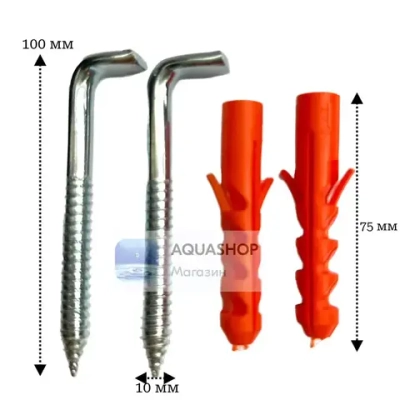 Крепеж для водонагревателя (бойлера) до 150л. "костыль" 10х100мм. с дюбелем, комп. 2шт. , SANTERA