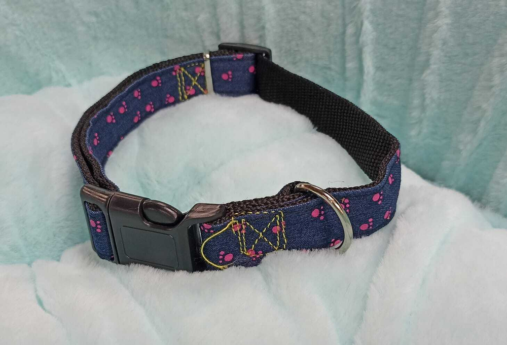 Pet Fashion Ошейник+поводок "Лапочка" синий, 2,5Х120 см