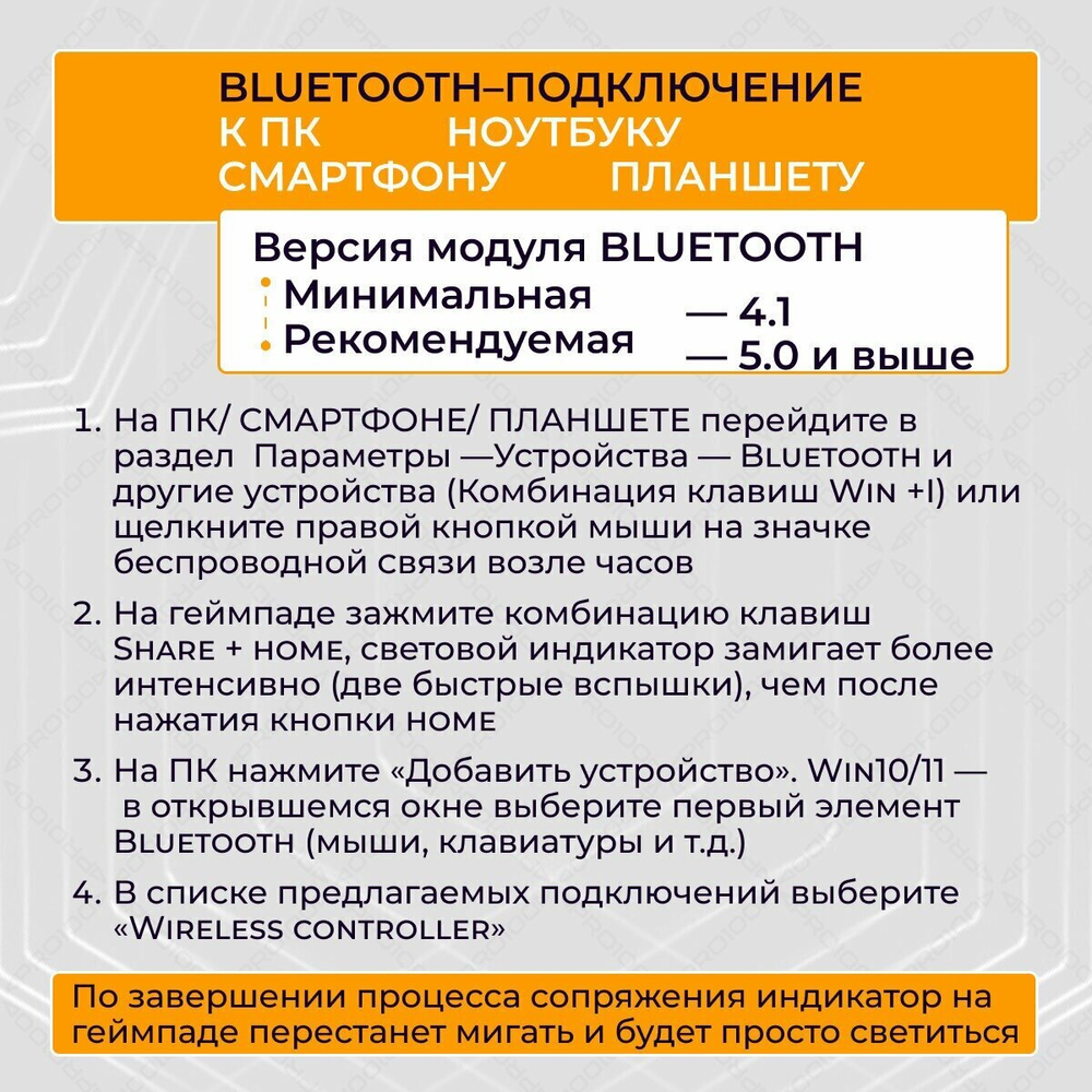 Беспроводной геймпад для PS4 и ПК / Джойстик Bluetooth для Playstation 4, Apple (IPhone, IPad), Androind, ПК - синий камуфляж