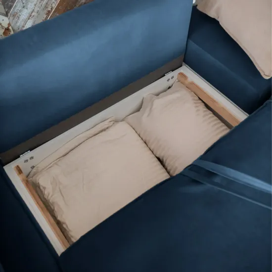 ПОРТЛЕНД Диван прямой с банкеткой синий