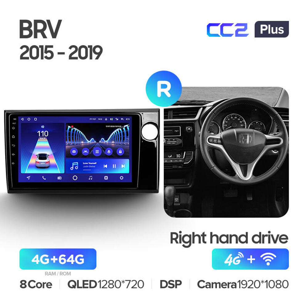 Teyes CC2 Plus 9" для Honda BR-V 2015-2019 (прав)