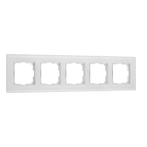 Рамка на 5 постов Senso (белый, стекло soft-touch) W0053101