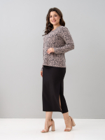 Лонгслив ЛНкл-081/бежевый-зебра