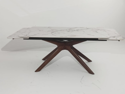 Стол EDER 160 GLOSS COLD JADE SOLID CERAMIC / Орех, ®DISAUR