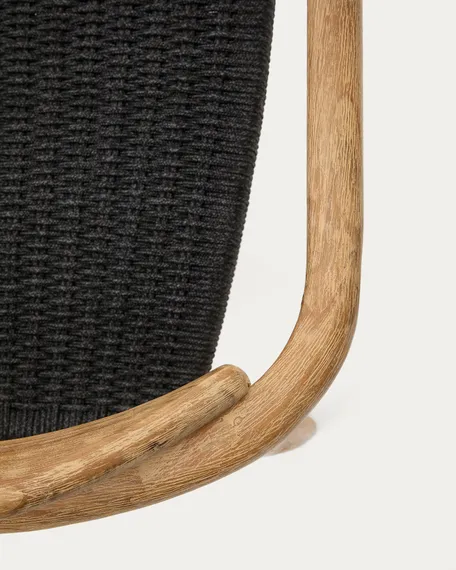 Стул Glynis массив эвкалипта с черным сиденьем