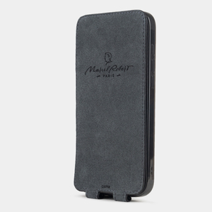 Кожаный чехол для iPhone 16 Pro, теленок черного цвета