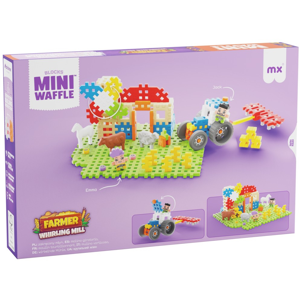 Marioinex - Конструктор Mini Waffle FARMER Заводная мельница 109 шт. 907559