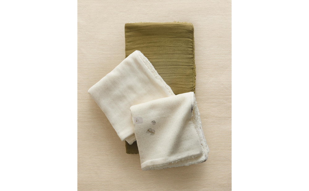 Zara Home Полотенце для лица и рук из хлопка, экрю, 30x30 см (3 шт.) · 4601/724
