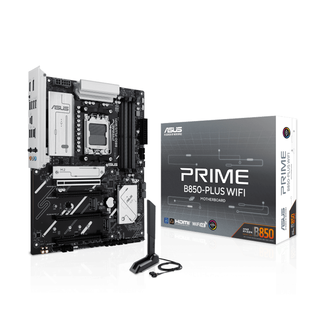 Материнская плата ASUS PRIME B850-PLUS WIFI AM5 4xDDR5 4xSATA 3xM.2 HDMI DP USB-C ATX