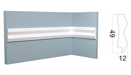 Молдинг Контур под покраску, 49x12 мм