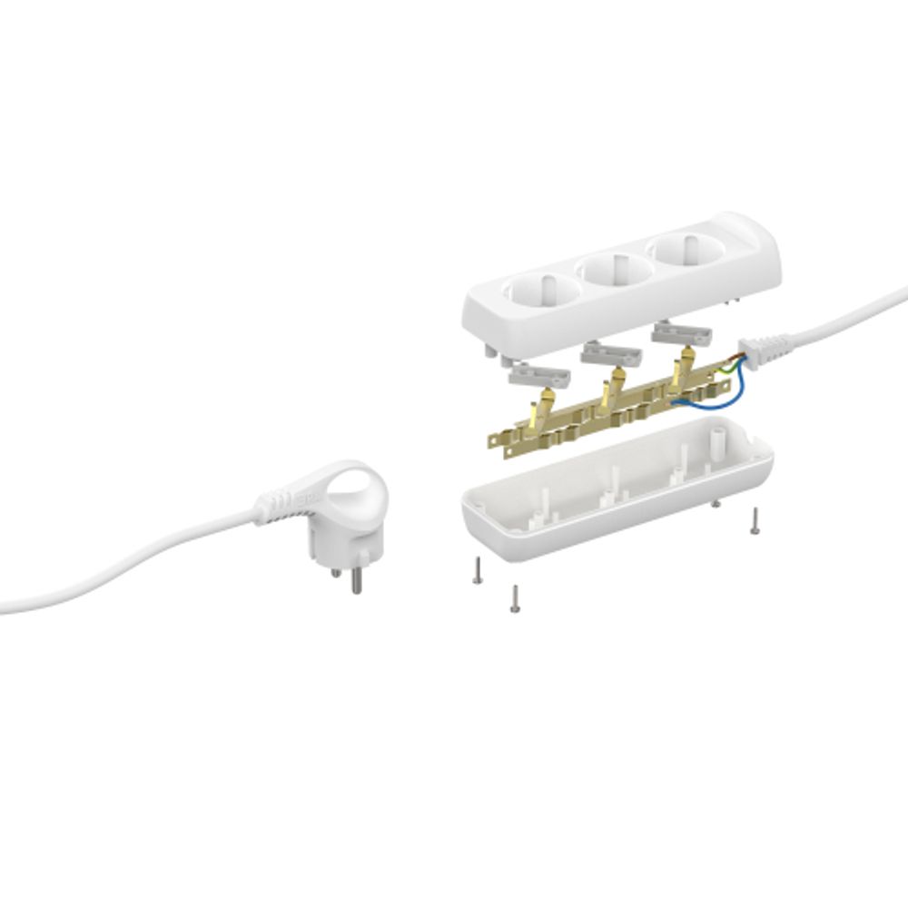 Удлинитель электрический ЭРА U-3e-5m-3x1 с заземлением 3 розетки 5м ПВС 3x1мм2 16А