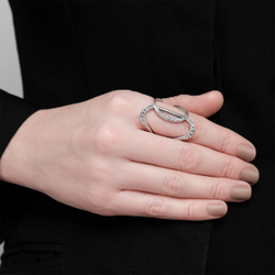 "Каната" кольцо в серебряном покрытии из коллекции "Момент" от Jenavi