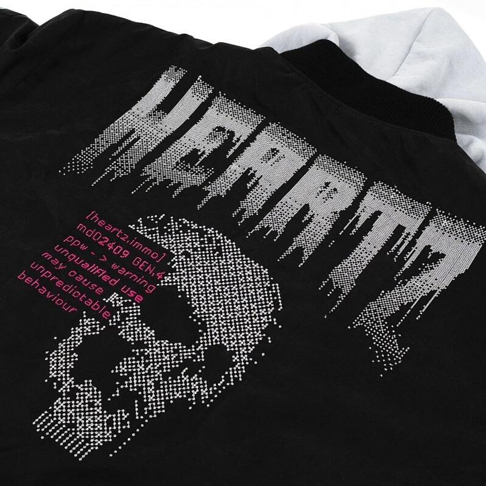 Купить Бомбер Heartz Intruder v1.1 Oversized Embroidered Hooded Черная Бомбер Heartz Intruder v1.1 Oversized Embroidered Hooded Черная