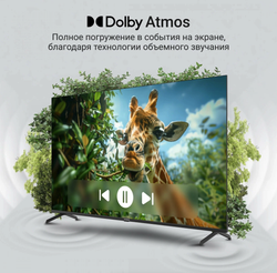 Телевизор Digma Google TV DM-LED65UQB31, 65", QLED, 4K Ultra HD, Google TV, черный