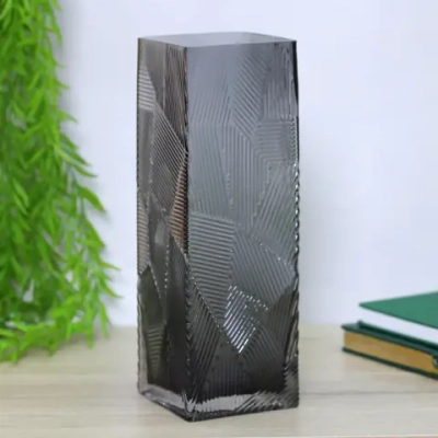 Ваза стеклянная «GREY GLASS» 10*10*30см