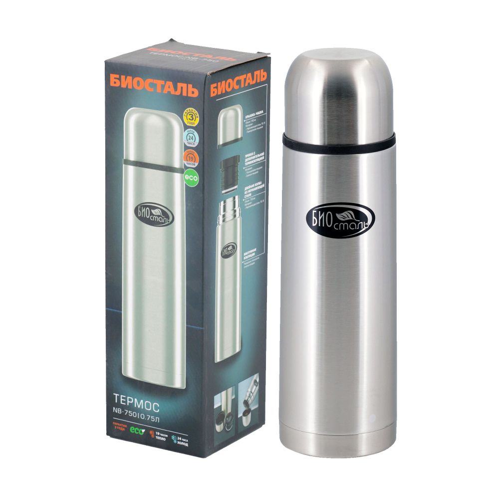 Термос &quot;Биосталь&quot; с узкой горловиной, 0,75 л/12/