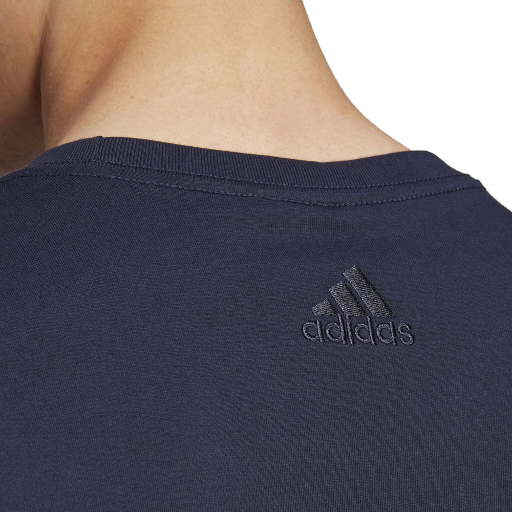 Мужское теннисное поло adidas LIN Singel Jersey T-Shirt Men - Dark Blue, White