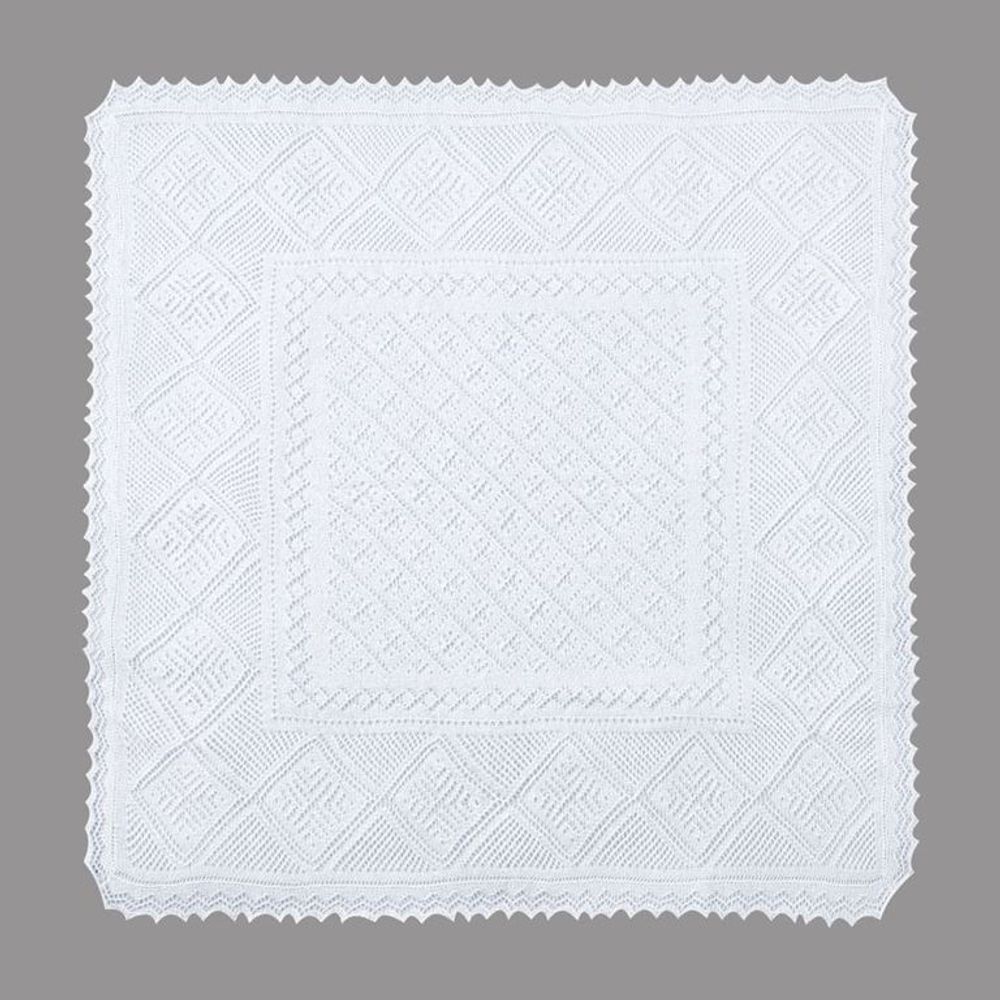 Оренбургский пуховый платок с шелком АШ100-02 белый натуральный