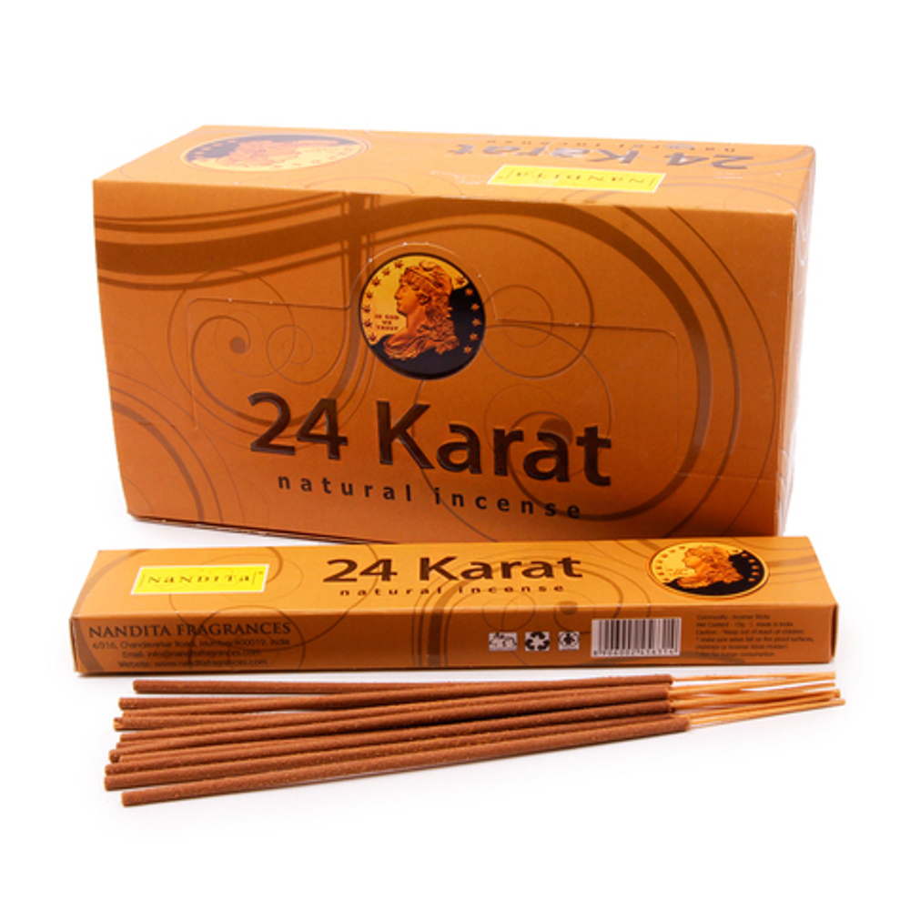 Nandita 24 Karat Благовоние-масала 24 Карата (кедр, сандал, опиум, миндаль) 15 г