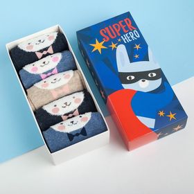Набор носков для мальчика Super hero 5 пар, 22-24 см, хлопок, 32-28 размер