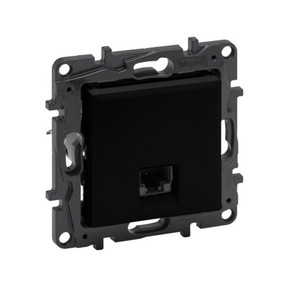 Информационная розетка одинарная Niloe Step RJ45 Кат.5e UTP Чёрный new