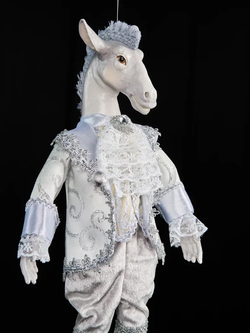 Винтажное украшение Царский конь 37 см., серый, Christmas DeLuxe (13664)