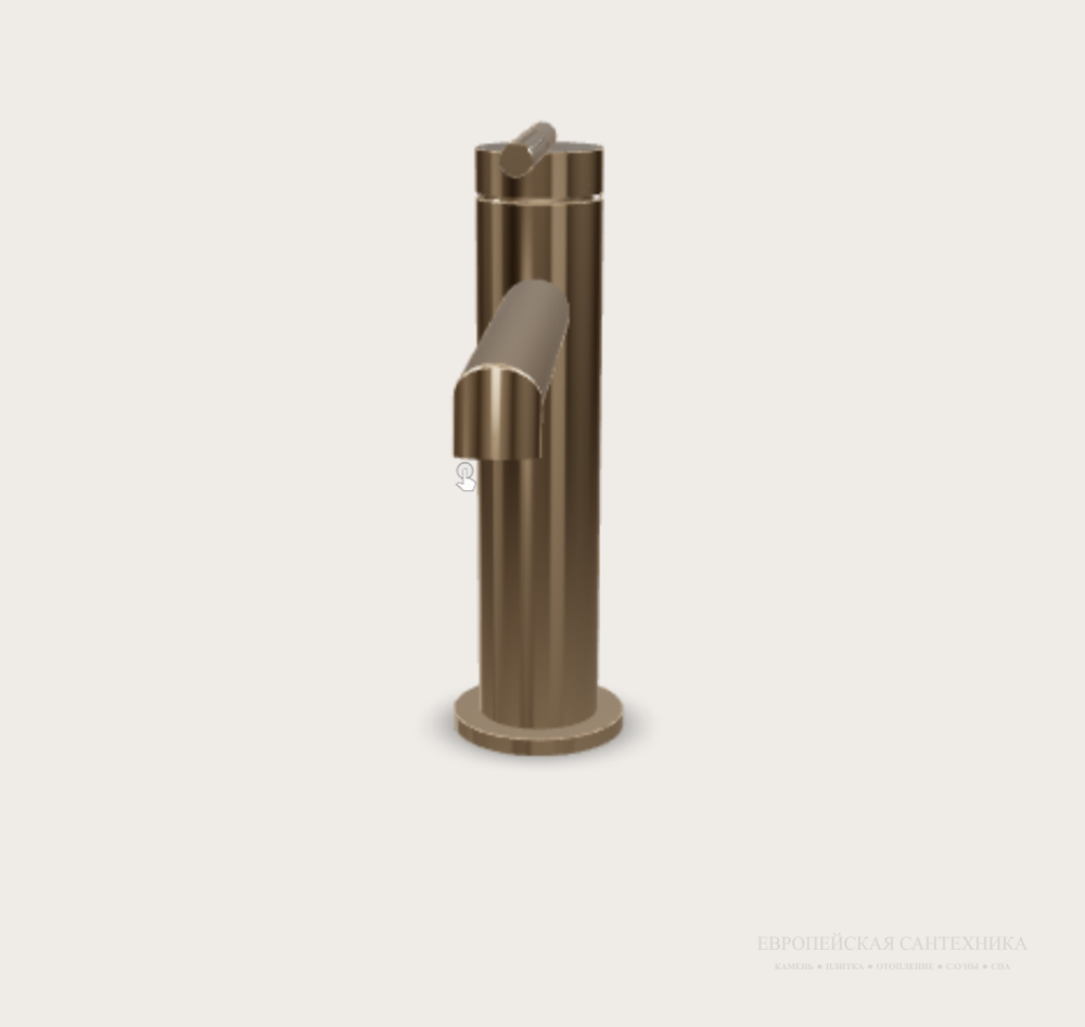 Смеситель для раковины Gessi Ingranaggio, однорычажный, с донным клапаном, цвет Warm Bronze PVD