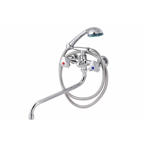 Смеситель для ванны и раковины 1/2 кер ПРОФСАН ПСМ-156-К80 "СТАНДАРТ А" эксцентрики "РУС", ХРОМ