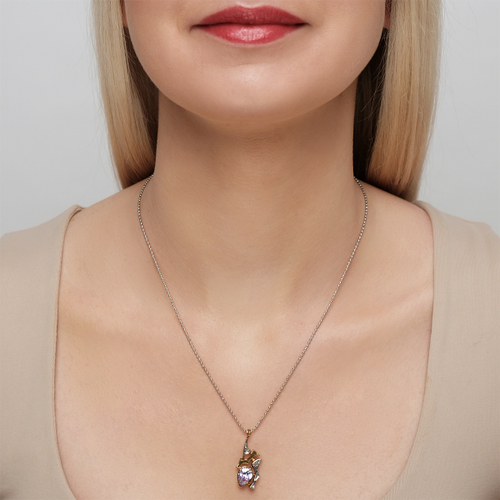 "Манор" подвеска в золотом покрытии из коллекции "Идиллия Jenavi" от Jenavi c замком карабин